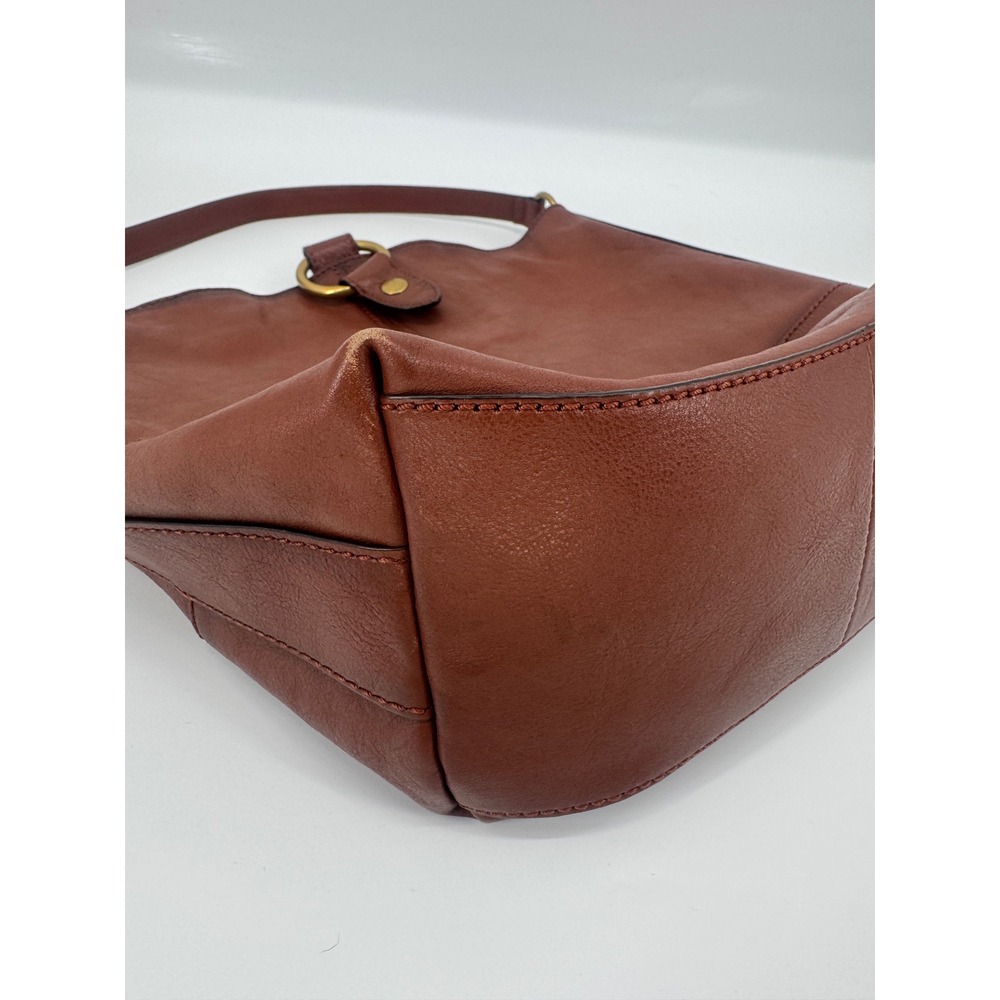 Frye Leather Hobo Bag Womens Large Cognac Brown Boho Classic Everyday Bag - Picture 3 of 10